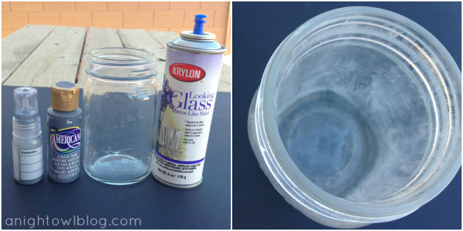 How to make DIY Mercury Glass Mason Jars at anightowlblog.com | #mercuryglass #masonjars