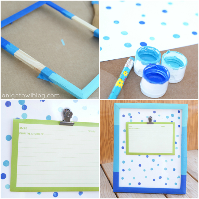 How to Make a DIY Ombre Painted Recipe Holder at @anigthowlblog