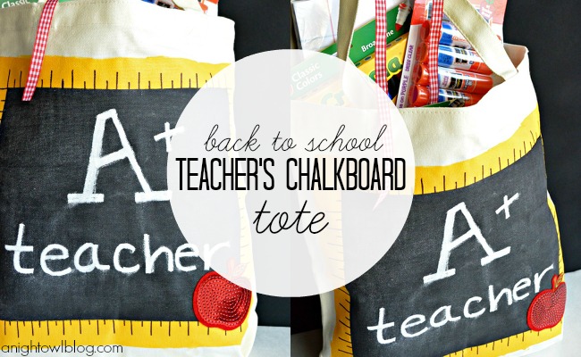 Back to School Teacher’s Chalkboard Tote with Michaels