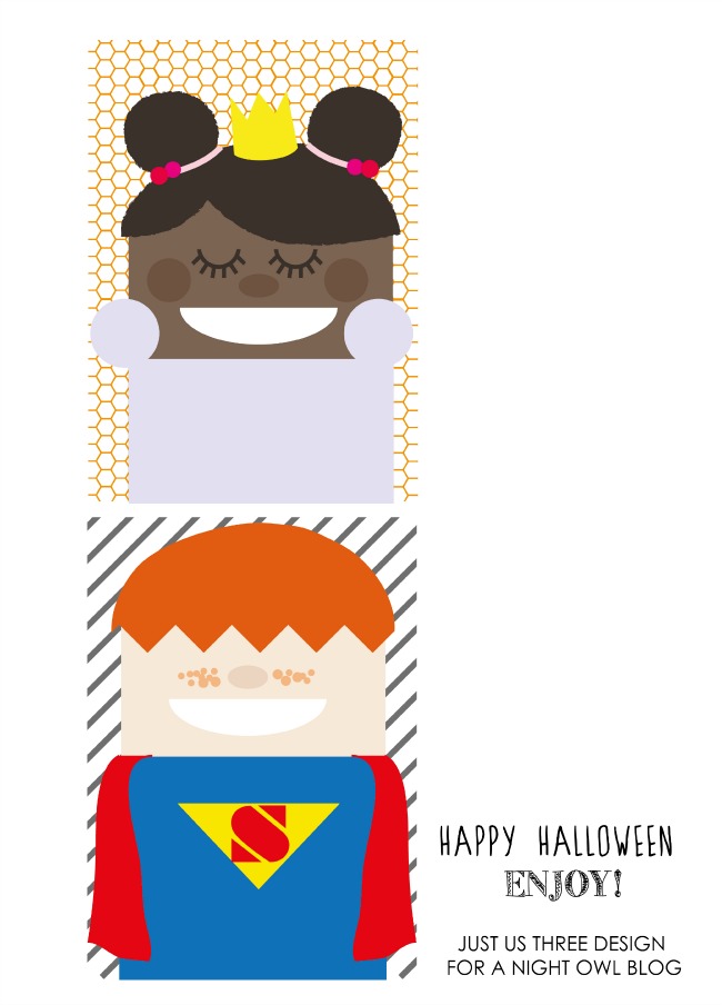 Cool Kids Halloween Free Printable by Just Us Three at anightowlblog.com | #halloween #treats #favors #crafts