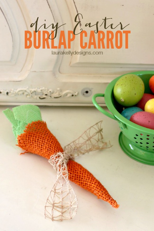 DIY Easter Burlap Carrots | anightowlblog.com