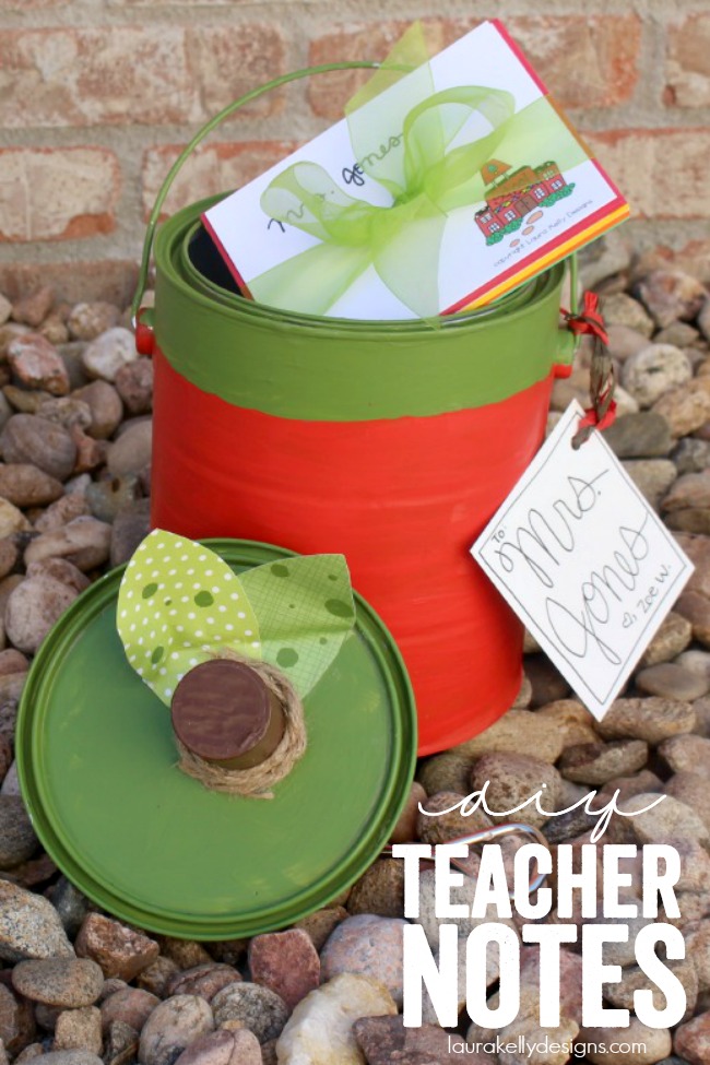 DIY Teacher Notes - print out and personalize for the cutest teacher appreciation gift! 