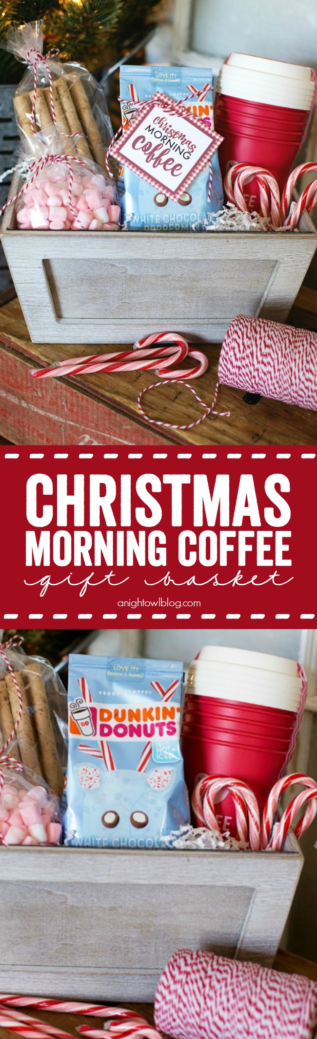 Give the gift of coffee with this adorable Christmas Morning Coffee Gift Basket!