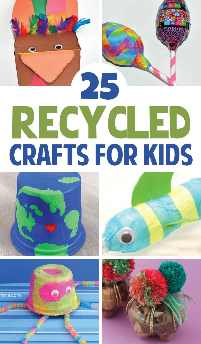 From T-Shirt Bracelets to Glow in the Dark Jellyfish, check out these creative and fun Recycled Crafts for Kids!